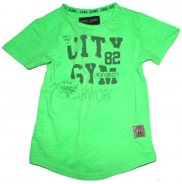 Neon Grünes T - Shirt aus Slub Garn / BW für Boys mit Patches von CARS JEANS 3154733