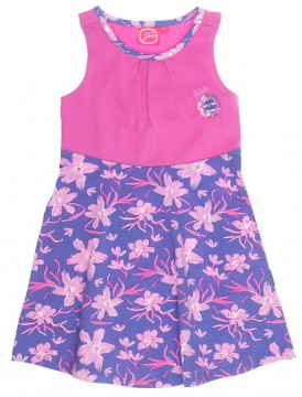 Shirtkleid ohne Arm aus BIo BW Jersey in Pink / Lavendel Flower von JUBEL &quot;Fairy Garden&quot; 0203