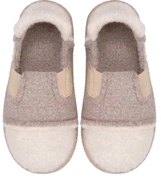 Schlupf - Hausschuhe aus Wolle, TPR Sohle von NANGA in Natur / Beige Modell * Berg 2.0 *