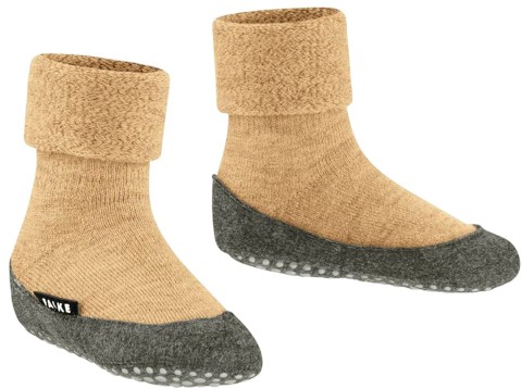 COSYSHOE - Warm haltender & rutschsicherer Hausschuh aus Wolle von FALKE in Sand / Gelb 4710