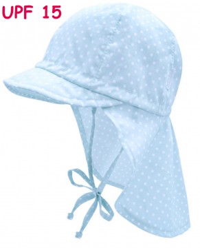 Schirmmütze mit Nackenschutz z.binden, in hellblau mit weißen Punkten UPF 15 v. MAXIMO 087900