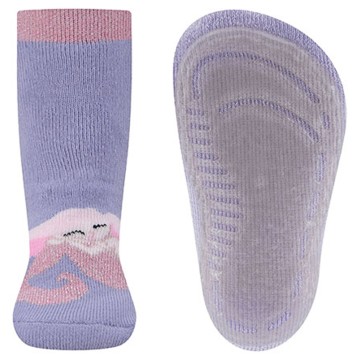 Stoppersocken aus BW Vollfrottee Softstep Sohle v. EWERS in Flieder Glitzer *Meerjungfrau* 221303