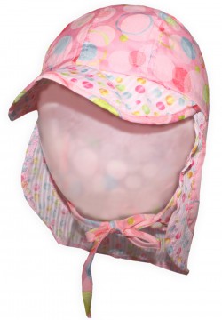 Leichte Sommermütze mit Schirm und Nackenschutz in Rosa zum binden von MAXIMO 852200
