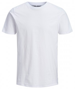 Basic Shirt Kurzarm, Rundhals Ausschnitt, 100% BIO BW in Weiss von JACK &amp; JONES 12158433