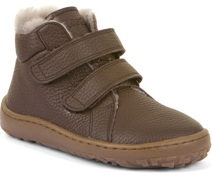 Lammfell gefütterte Barfußschuhe /Winterschuhe Mid Top Nappaleder Schoko Braun von Froddo G3110263