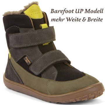 Winterstiefel Barefoot UP TEX von FRODDO Olive / Schwarz Schurwollfutter, Doppelklett G3160252