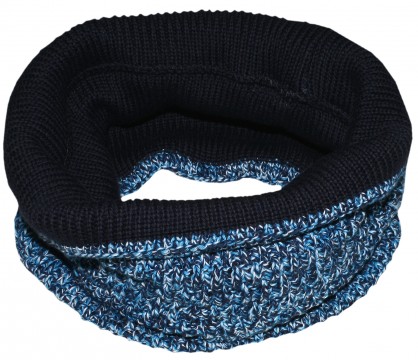 Schlauchschal, Loop aus Baumwollstrick, Blau meliert, passend zur Mütze von MAXIMO 261300