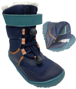 Gefütterte Vegane Barfußschuhe TEX Membran &amp; Grip Sohle in Marine bLIFESTYLE *MONODON*