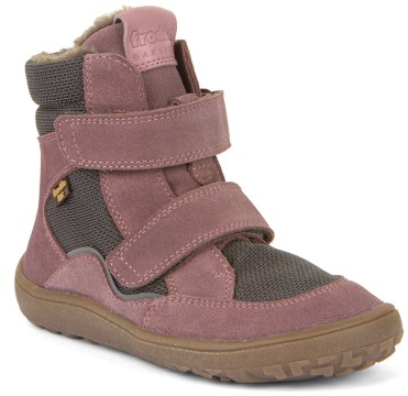 Winterschuhe / Barfußschuhe + Schurwoll Futter &amp; TEX Membran Grau / Rosa v. FRODDO G3160233