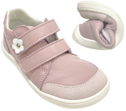 Leder Sneaker Low Top / Barfußschuhe von BABY BARE Modell FEBO GO Candy / Rosa