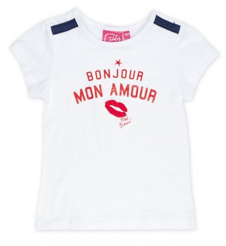 Sportlich schickes T-Shirt in Weiß mit rotem Frontprint von JUBEL &quot; Sea View &quot; 0206