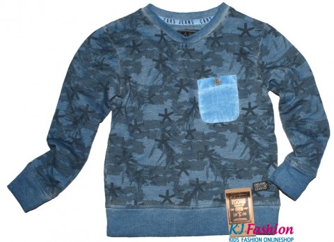 BW Sweater mit Alloverdruck in Steel / Blau von CARS Jeans für BOYS Modell PIAZZA