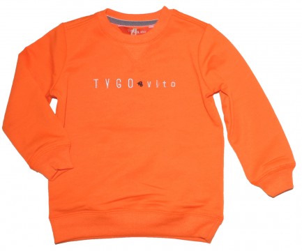 Weicher Neon Oranger Sweater mit Logo Stitch von TYGO &amp; VITO für Boys Slim Fit 6320-570