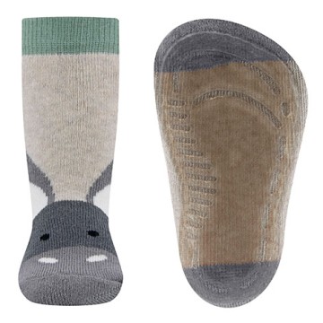 Stoppersocken aus BW Vollfrottee Softstep Sohle v. EWERS in Beige / Grau kleiner ESEL 221324