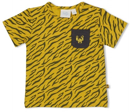 T-Shirt in Ockergelb Tiger Design AOP aus BIO BW Jersey von FEETJE &quot; Go Wild &quot; 0654