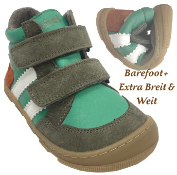 Wollgefütterte TEX Barfußschuhe High Top v. KOEL *KALI Extra Wide* in Petrol / Grün 15T007.125