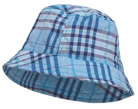 Sportlich schicker Sonnenhut 100% BW in Hellblau / Blau kariert von MAXIMO 025265