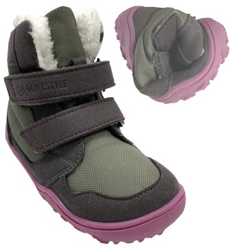 Gefütterte Winterstiefel Vegan TEX Membran & Grip Sohle Anthrazit / Pink bLIFESTYLE *KOALA*