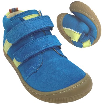 Mid Top Barfußschuhe / Sneaker aus Suede Leder von KOEL Modell David in Cyan 07M049.301
