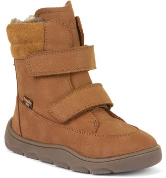 Winterstiefel Nubukleder + TEX Membran &amp; Wollfutter, Barfußschuhe v. FRODDO in Cognac G3160240