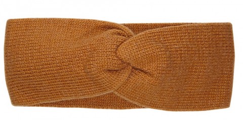 Breites Stirnband 9,5 cm breit mit Knoten in hellem Curry WOLLMIX für Girls von MAXIMO 857876