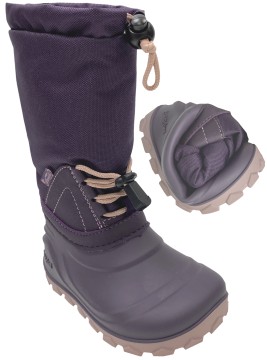 Krempelbarer hoher Winterstiefel super leicht & warm LURCHI Barefoot in Purple * JOEL Barefoot *