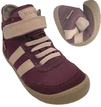 Barfußschuhe mit Wollfleece &amp; TEX Membran halbhohe Form DANIEL 2.0 in Bordeaux / Rosa von KOEL