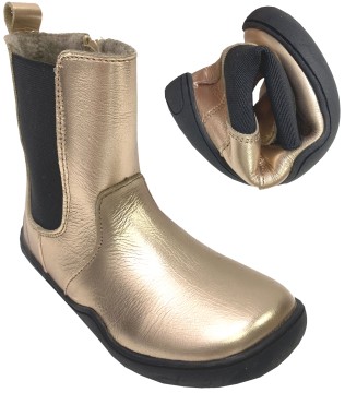 Schicke Barfußstiefel / Chelsea Boots in Rose Gold Bio Leder &amp; Wollfilz Futter von bLifestyle VIKUNJ