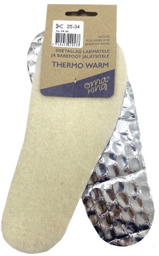 Einlegesohlen für Barfußschuhe von OMA King " Thermo Warm " Wollfleece & Alu Base zuschneidbar
