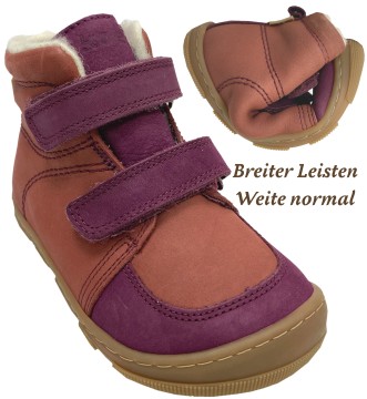 Barfußstiefel Hydro Leder + Schurwolle, Breiter Leisten Weite Normal KOEL Barefoot KASI Wool Blossom