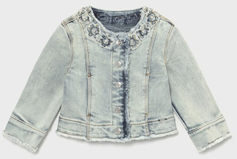 Super süße Jeansjacke in Blue Bleached Waschung für Baby Girls von MAYORAL Baby 1482