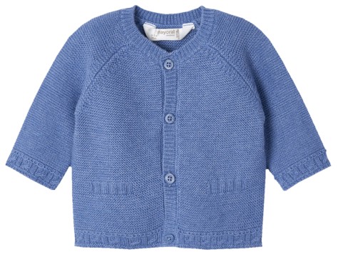 Hochwertige Strickjacke aus weichem Glattstrick in Jeansblau für Baby`s von MAYORAL 2391