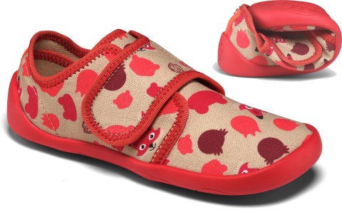 Leichte & flexible Slipper Cotton MOVY / Hausschuhe mit Klett von AFFENZAHN Rot * Fuchs *