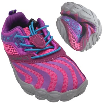 Leichte & flexible Barfußschuhe Schnellverschluß Non Marking von Saguaro VITALITY Kids in Pink