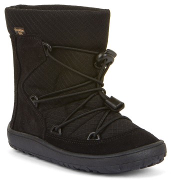 Snowboot / Barfußschuhe / Winterstiefel TEX &amp; Schurwoll Futter in Schwarz FRODDO Track G3160239