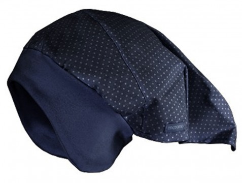 Leichtes Kopftuch mit Jersey Einsatz in Dark Navy mit weißen Punkten von MAXIMO 053200
