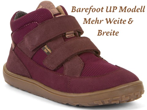 Halbhohe Barfußschuhe *UP+*, Leder +TEX+Textil Inlay in *Bordeaux Rot* FRODDO G3110268