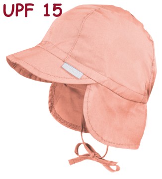 Baby Basic Schirmmütze z. binden + Nackenschutz in Uni Apricot UPF 15 von MAXIMO 985700