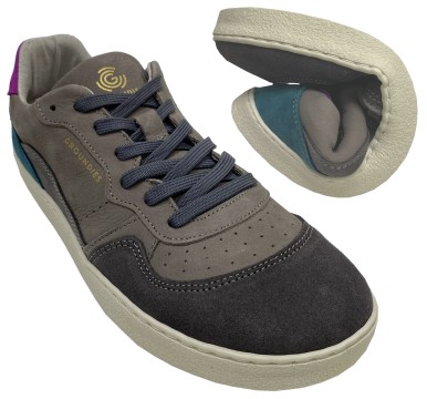 Trendige Barfußschuhe von GROUNDIES Modell NOVA GS1 in Dark Grey / Petrol