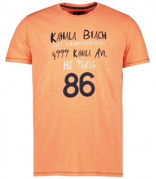 Neon Orangenes T-Shirt aus reiner BW Slub Garn mit Frontprint für Boys von CARS JEANS 3289332