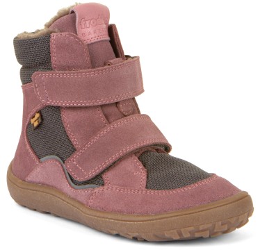 Winterschuhe / Barfußschuhe, Schurwoll Futter &amp; TEX Membran in Rosa / Grau von FRODDO G3160205