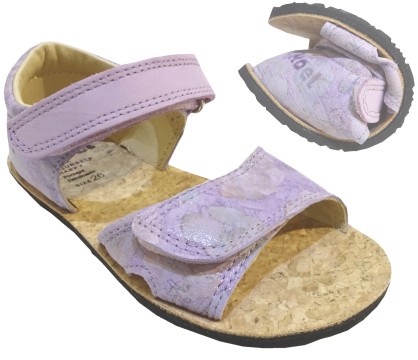 Sandalen mit Fersenkappe / Barfußschuhe AMELIA mit Lederriemen in Lavendel Flower v. KOEL 24M007