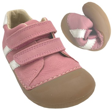 Knautschig weiche Laufanfänger Barfußschuhe ARCHIE aus Leder in Fuchsia v. KOEL 09M012.121