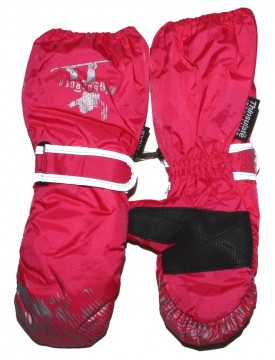 Skihandschuhe / Fausthandschuhe mit langer Stulpe, in Pink, reflektierend, BW Futter von MAXIMO