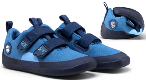 Super leichte &amp; flexible Sneaker, Barfußschuhe von AFFENZAHN Lucky Cotton NEW Bär in Blau