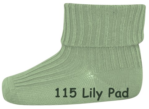 Wollsocke mit Umschlagbund aus Superwasch Soft Merino Wolle Artikel 589 in 115 Lily Pad