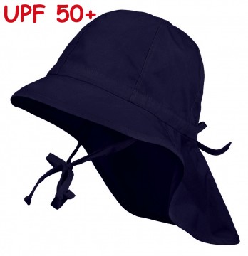 Sommermütze mit Schirm &amp; Nackenschutz z.binden, in Uni MARINE UPF 50+ von MAXIMO 427286