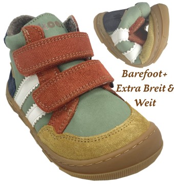 Wollgefütterte TEX Barfußschuhe High Top v. KOEL *KALI Extra Wide* in Grün, Rost, Curry 15T007.305
