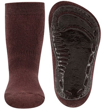 Stoppersocken aus BW Vollfrottee Softstep Sohle v. EWERS in UNI Mahagoni Braun 241000-0364