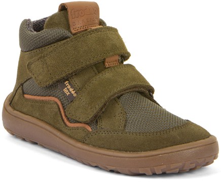 Halbhohe Barfußschuhe, Leder / Mesh +TEX, Textil Inlay in Oliv Green von FRODDO G3110266
